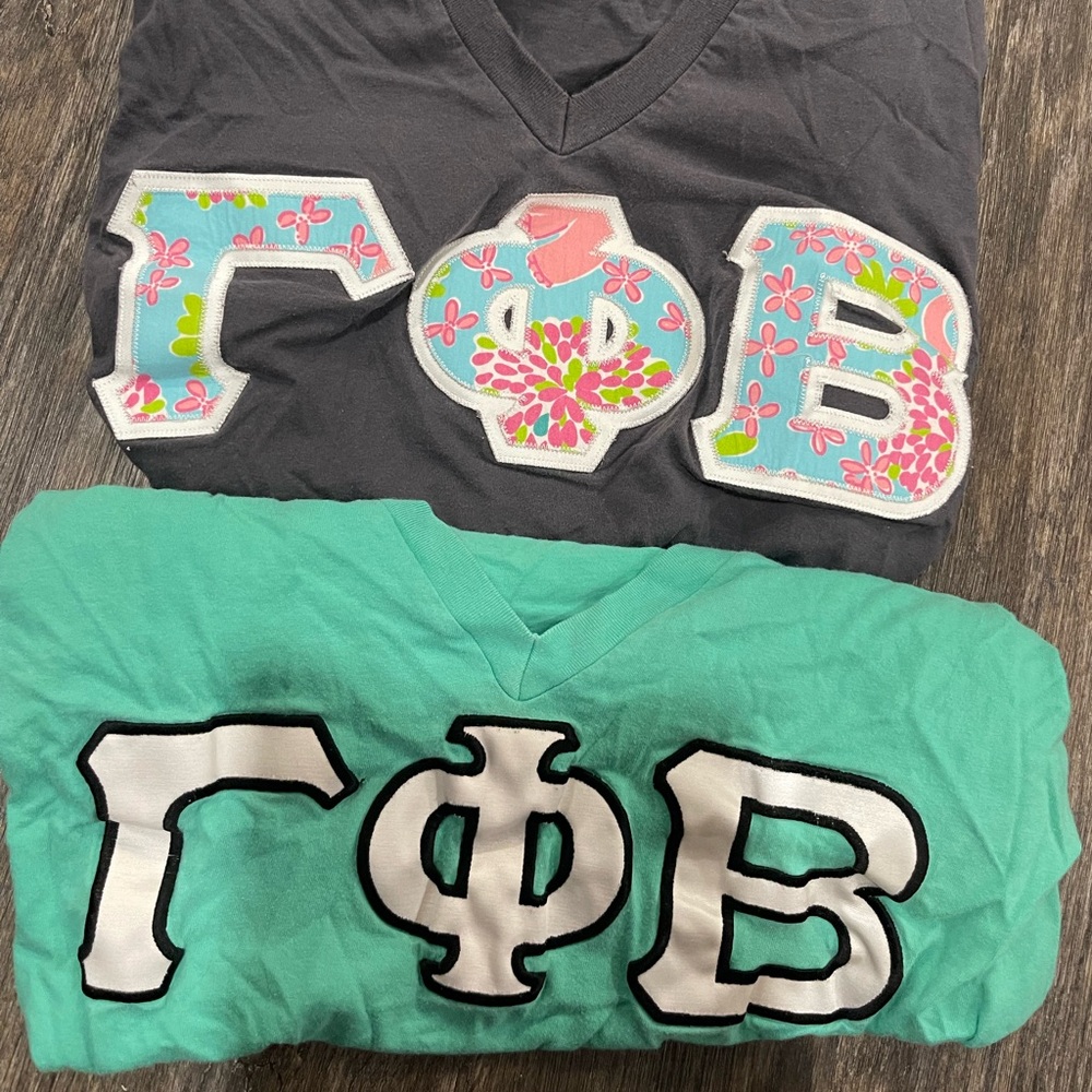 Gamma Phi Beta letter v-neck bundle of 2